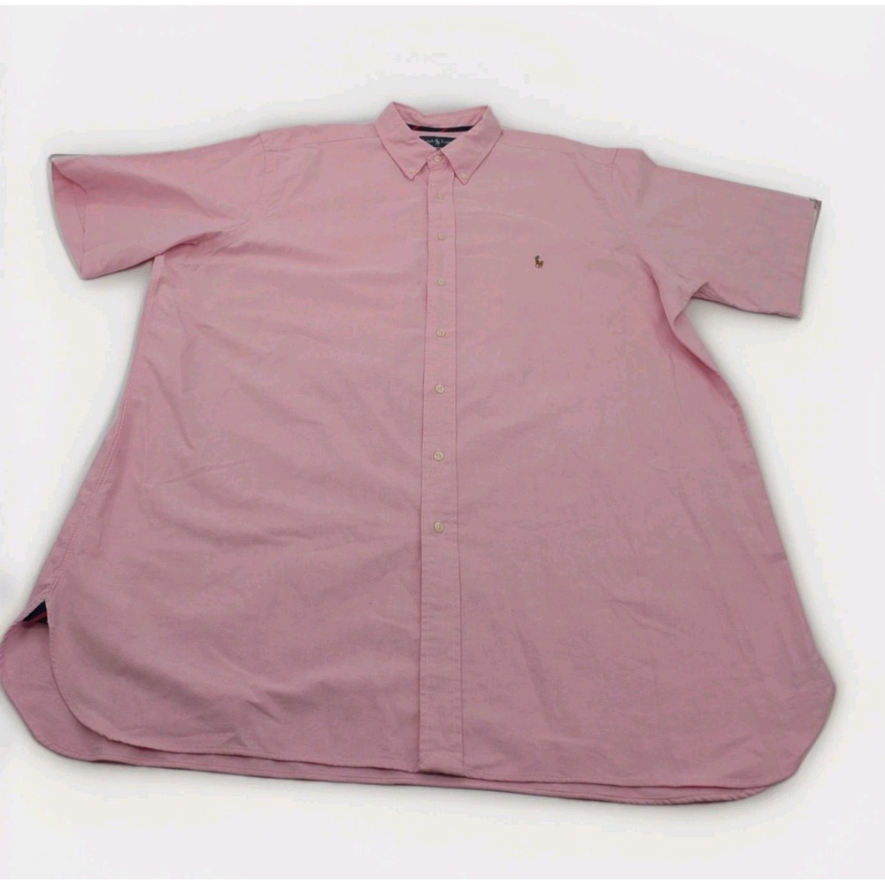 Ralph Lauren Short Sleeve Classic Fit Oxford Button Down Shirt Size 2XLT Pink